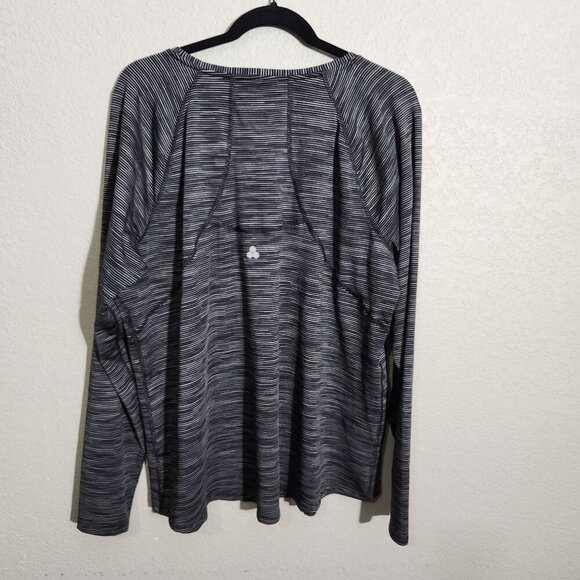 Tek Gear Womens Shirt XXL Striped Long-Sleeve Performance Black White Polyester - Picture 8 of 11